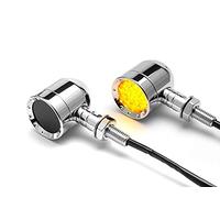 Alchemy Parts LED Motorbike Indicators Aluminium Contrast Cut - CHROME - Custom Bikes & Trikes