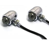 Alchemy Parts LED Motorcycle Indicators Custom Turn Signals | Chrome Aluminium for Chopper Cruiser Café Racer Classic Project Street Bike (Pair)