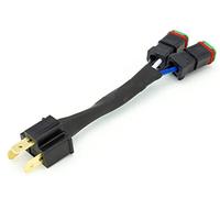 Alchemy Parts Motorbike Car Adapter conversion plug LED Headlight & Light Bar Splitter - H4 to Deutsche Plug - High & Low Beam