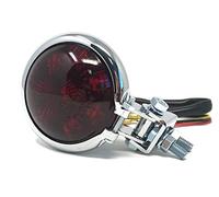 Alchemy Parts Motorbike LED Stop Tail light - Homologated - Red Lens for Cafe Racer Scrambler Custom Project (Chrome with Red Lens)