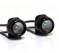 Alchemy Parts Motorbike Scooter LED Daytime Running Lights Auxiliary DRL | High-Performance | Ultra Bright White 3W Projector Fog Lights | Universal Fit with Mounting Brackets (2PCS)