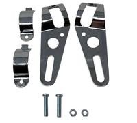 Alchemy Parts Motorcycle Headlight Fork Mount Brackets Chrome for 36mm to 49mm Diameter Forks Cafe Racer Street Fighter