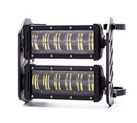 Alchemy Parts Motorcycle LED Headlight Kit Universal Headlamp Dual Stacked Light Bar Forks with High Low and Daytime Running Lights (50-51mm)