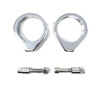 Alchemy Parts Motorcycle Metal Fork Clamps for Indicators for 41mm Diameter Forks | CHROME Turn Signal Holders for Roadsters, Café Racers and Choppers, Bobbers and Custom Project Motorbikes