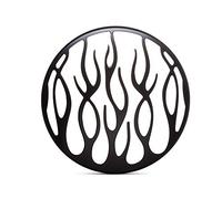 Alchemy Parts Motorcycle Metal Headlight Cover Grill 7 Inch Lenses in Matt Black Fits Most 7 1/2 to 7.7 inch Outer Diameter Headlights (Flame Design - 3246-9)
