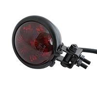 Alchemy Parts Motorcycle Stop Tail Light LED Rear Brake Lamp Red Lens for Cafe Racer Scrambler Custom Chopper Bike Gloss Black