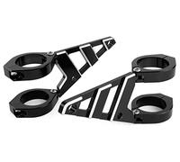 Alchemy Parts Premium Motorcycle Headlight Lamp Brackets with Indicator Turn Signal Holes for 56 to 57mm Diameter Forks | Heavy Duty | Easy Installation | Universal Fit | NO FORK REMOVAL REQUIRED