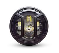 Alchemy Parts Retro Cafe Racer & Scrambler LED Headlight |Super Bright |Armour Grill | Black