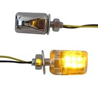 Alchemy Parts Small Micro Motorcycle Motorbike E-marked Chrome LED Indicators Turn Signals (1 Pair)