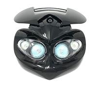 Alchemy Parts Streetfighter Headlight for Motorbikes | Black ABS Housing | Fork Mount Brackets Included | Enhance Visibility & Style