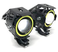 Alchemy Parts Universal Motorbike Projector LED Spotlights with Halo Rings | Adventure Bikes & Quads | Pair | 10W 3000LM