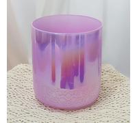 Alchemy Purple Colored Crystal Singing Bowl for Yoga Meditation & Sound Bath, Quartz Chakra Sound Bowl with Suede Mallet & O-ring(432Hz,6 inch F Note)