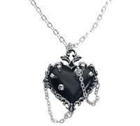 Alchemy Gothic Witches Heart Women Necklace Silver-Coloured, Pewter,