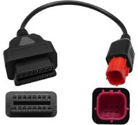 Alchiauto OBD2 OBDII 6 Pin 6Pin to 16Pin motorrad obd Motorcycle OBD Diagnostic Cable Fit for on Moto Euro5 6Pin Connector Work with Guzzi Kawasaki Honda Suzuki Yamaha Harley Davids