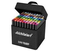 alchilalart Alcohol markers, 100 Colors Alcohol Based Markers, Alcohol Markers Set, Dual Tip Alcohol Sketching Drawing Markers Animation for Adults Kids