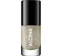 ALCINA Nail Colour Metallic Moon - 1 x 5 ml - Easy, Streak-free Application - Brilliant, Intensely Opaque & Long-Lasting Nails - Greenish Nail Polish with Glitter Particles - Metallic Finish