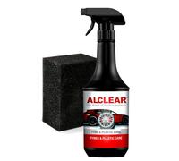 ALCLEAR 721RK Tire Shine 1000 ml, with application sponge, satin finish, UV protection, color refreshing, for tire sidewalls, plastic, door rubber, rubber care, car care, vehicle preparation, auto det