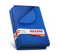 ALCLEAR 820901_2 Set of 2 Car Microfibre Cloths, Drying Towel, Drying Miracle for Car Care, Car Paint Preparation, Motorcycles, Kitchen and Home, Dish Towel, Absorbent, 60 x 40 cm, Blue