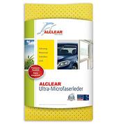 ALCLEAR 950015 Microfibre Car Cloth, Leather Cloth, Windscreen Cloth, Drying Cloth, 40 x 45 cm, Yellow, More Absorbent Than Car Leather, 100% Polyurethane, Always Soft, Never Hard
