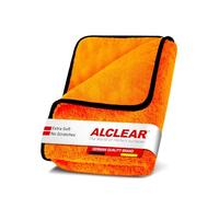ALCLEAR car drying cloth XXL - Premium drying cloth car extra absorbent - 90x60cm microfiber cloth for scratch-free drying before polishing & after rim brush - Large microfiber drying cloth - Orange