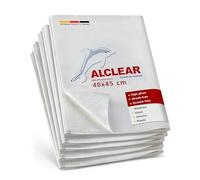 ALCLEAR Microfiber Glass Cloth Set - Pack of 5 Window Cloths 40x45 cm, streak-free glass cloths - lint-free, saves time without drying - designed in Germany - for household & car windows.