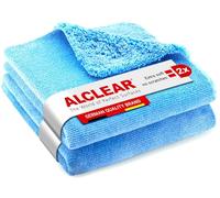 ALCLEAR polishing cloths 2-sided all-rounder for car motorcycle & polishing machine, detailing microfibre polishing cloth set, set of 2, absorbent 40x40 cm, Blue