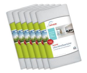 ALCLEAR Set of 6 Premium Ultra-Microfibre Cloths for Steam Cleaners by Kärcher and Vapor-Star, 50 x 40 cm, White, Floor Cloths for Home, Tiles, Laminates and Upholstery