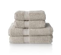 ALCLEAR set of terry hand & bath towels, range of soft and highly absorbent towels, 5 colours & 5 sizes, colour: PLATINUM GREY, 2 x bath towels 70 x 140 cm and 2 x hand towels 50 x 100