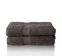 ALCLEAR set of terry hand towels, range of soft and highly absorbent towels, OEKOTEX 100 certified, 5 colours & 5 sizes, colour: ANTHRACITE, 2 x bath towels 70x140 cm