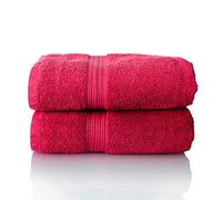 ALCLEAR set of terry hand towels, range of soft and highly absorbent towels, OEKOTEX 100 certified, 5 colours & 5 sizes, colour: RED, 2 x sauna towels 70 x 200 cm