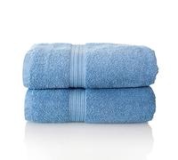 ALCLEAR set of terry hand towels, range of soft and highly absorbent towels, OEKOTEX 100 certified, 5 colours & 5 sizes, colour: JEANS BLUE, 2 x sauna towels 70 x 200 cm