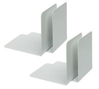 ALCO 4302-10-4 Metal Bookends, Pack of 4, White, 14 x 14 x 12.5 cm, for School, Office and Home