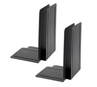 ALCO 4303-10-4 Metal Bookends, Pack of 4, Black, 14 x 24 x 13 cm, for School, Office and Home