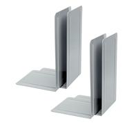 ALCO 4303-10-4 Metal Bookends, Pack of 4, Grey, 14 x 24 x 13 cm, for School, Office and Home