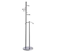 Alco Stainless Steel Coat Stand with 6 Hooks and Separate Hanger, standing, Approx. 47 x 181 cm, Silver, Platzsparend