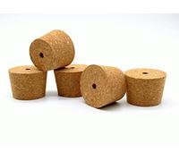 AlcoFermBrew 5 x BORED CORK BUNG 64/54mm - Bung with Hole/Bungs Cork Kork Corks Stopper Stoppers Airlock Bubbler Carboy