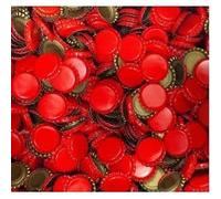 AlcoFermBrew Crown Caps Red 100pcs - Beer Bottle Closures 26mm - Homebrewing Bottle Caps