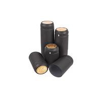 AlcoFermBrew Shrink Caps for Wine Bottles - Decoration and Cork Protection (Black - 100pcs)