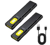 ALCOGOALL Pocket-Sized Multi-Mode Led Flashlight, Flat EDC Torch Flashlights with Clip and Magnetic Base,5 Modes Portable Ultra-Light Bright Waterproof Pocket Light for Travel,Camping 2PCS