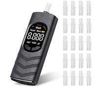 Alcohol Breathalyzer Tester UK, Professional Portable Breathalysers Alcohol Testing Kit with Type-C Rechargeable Digital LCD Display & 20 Mouthpieces for Personal, Home & Professional Use