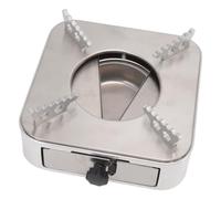 Alcohol Burner Stove, Stainless Steel Portable Spirit Camping Stove | Drawer Structure Flame Control, Stainless Steel Body, Non-Slip Silicone Feet, 7.3x7.3x2.6in, For Solid & Liquid Fuel