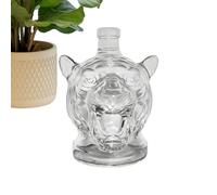 Alcohol Decanter, Glass Whisky Alcohol Carafe Bottle - Tiger Animal Profile Glass Drink Container Man Cave Decoration for Men Husband Dad Father Friend