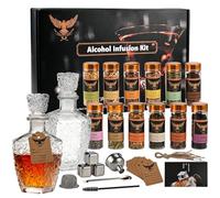 Alcohol Infusion Kit with 12 Natural Flavors for Whiskey, Gin, Tequila, Vodka & Cocktails, DIY Your Own Flavored Spirits, Unique Gifts for Men, Husband, Dad -Birthday, Anniversary