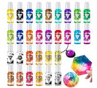 Alcohol Ink Set - 30 Bottles: 20 Vibrant Colours & 10 Metallic Colours for Epoxy Resin Art, DIY Tumbler & More - 10ml Each
