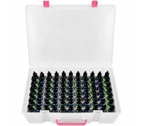Alcohol Ink Storage Case and Paint Carrying Organizer, Miniature Holder Fits 77pcs Bottles of Alcohols Inks, Paints Set and Dynamic Tattoo Ink with Foam Insert, Travel Container(Box Only) (White)