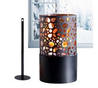 Alcohol Lamp, Portable Hollow Design Double Layer Decorative Iron - Desktop Fireplace Lamp - for Thanksgiving, Birthday, Party, Office, Home, Garden