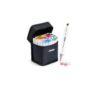 Alcohol Markers, Ohuhu 40 Colours Double Tipped Art Markers for Adults Coloring Illustrations, Alcohol-based Ink with 1 Blender + 1 Marker Case Chisel