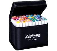 Alcohol Markers with Dual Tip - 80 Colors, Permanent Art Pens for Drawing, Sketching, Manga, Anime Design