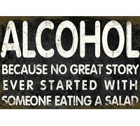 Alcohol Signs Metal Plaque Unique Wall Decor Bar Signs Art Decoration Painting Wine Bar Decor for Home Living Room Office Hotel Cafe and Pub Men Cave Wall Decor - (Aluminum) 16 inch x 12 inch