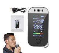 Alcohol Tester Breathalyzer|alcohol Breathalyzer Keyring, Portable Non Co ntact Breath Alcohol Detector With LED Digital Display, 3 Color Warning M emory, 0.00-0.9mg / L m i ni Breath Alcohol Tester